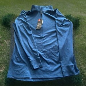 NWT Under Armor Women’s Blue UA Golf 1/4 Zip UPF 50+ XL Happy Gilmore